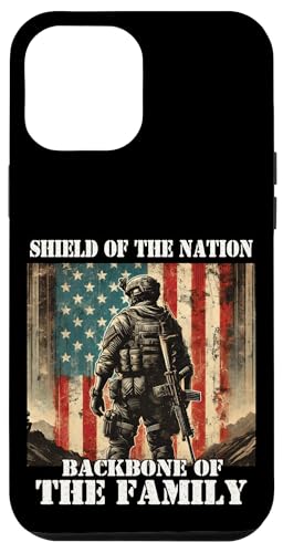 Schild Das Rückgrat der Familie, das Rückgrat der Familie, der Militärvater, der Vater Hülle für iPhone 12 Pro Max von Veteran Dad Hero Apparel.USA