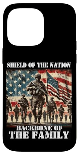Schild Das Rückgrat der Familie, das Rückgrat der Familie, der Militärvater, der Vater Hülle für iPhone 14 Pro Max Schild Das Rückgrat der Familie, das Rückgrat der Familie, der Militärvater, der Vater Hülle für iPhone 14 Pro Max von Veteran Dad Hero Apparel.USA