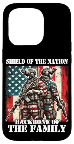 Schild Das Rückgrat der Familie, das Rückgrat der Familie, der Militärvater, der Vater Hülle für iPhone 15 Pro Schild Das Rückgrat der Familie, das Rückgrat der Familie, der Militärvater, der Vater Hülle für iPhone 15 Pro von Veteran Dad Hero Apparel.USA