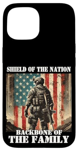 Schild Das Rückgrat der Familie, das Rückgrat der Familie, der Militärvater, der Vater Hülle für iPhone 15 Schild Das Rückgrat der Familie, das Rückgrat der Familie, der Militärvater, der Vater Hülle für iPhone 15 von Veteran Dad Hero Apparel.USA