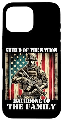 Schild Das Rückgrat der Familie, das Rückgrat der Familie, der Militärvater, der Vater Hülle für iPhone 16 Pro Max Schild Das Rückgrat der Familie, das Rückgrat der Familie, der Militärvater, der Vater Hülle für iPhone 16 Pro Max von Veteran Dad Hero Apparel.USA