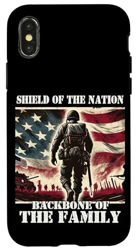 Schild Das Rückgrat der Familie, das Rückgrat der Familie, der Militärvater, der Vater Hülle für iPhone X/XS Schild Das Rückgrat der Familie, das Rückgrat der Familie, der Militärvater, der Vater Hülle für iPhone X/XS von Veteran Dad Hero Apparel.USA