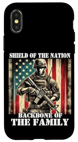 Schild Das Rückgrat der Familie, das Rückgrat der Familie, der Militärvater, der Vater Hülle für iPhone X/XS Schild Das Rückgrat der Familie, das Rückgrat der Familie, der Militärvater, der Vater Hülle für iPhone X/XS von Veteran Dad Hero Apparel.USA