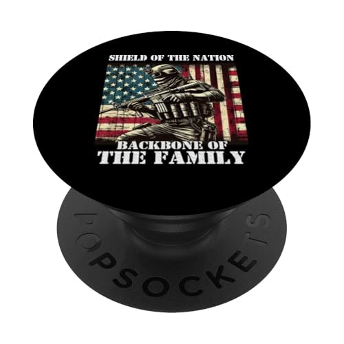 Schild Das Rückgrat der Familie, das Rückgrat der Familie, der Militärvater, der Vater PopSockets Klebender PopGrip Schild Das Rückgrat der Familie, das Rückgrat der Familie, der Militärvater, der Vater PopSockets Klebender PopGrip von Veteran Dad Hero Apparel.USA