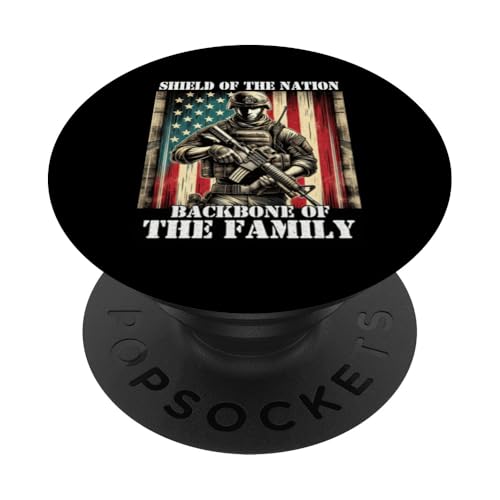 Schild Das Rückgrat der Familie, das Rückgrat der Familie, der Militärvater, der Vater PopSockets Klebender PopGrip Schild Das Rückgrat der Familie, das Rückgrat der Familie, der Militärvater, der Vater PopSockets Klebender PopGrip von Veteran Dad Hero Apparel.USA