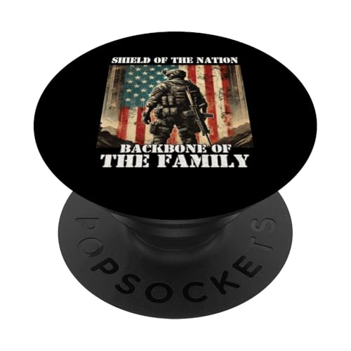 Schild Das Rückgrat der Familie, das Rückgrat der Familie, der Militärvater, der Vater PopSockets Klebender PopGrip Schild Das Rückgrat der Familie, das Rückgrat der Familie, der Militärvater, der Vater PopSockets Klebender PopGrip von Veteran Dad Hero Apparel.USA