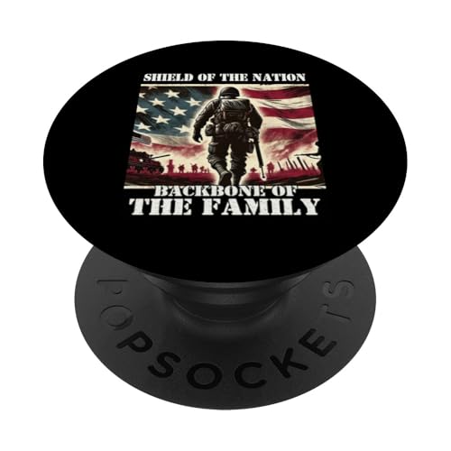 Schild Das Rückgrat der Familie, das Rückgrat der Familie, der Militärvater, der Vater PopSockets Klebender PopGrip Schild Das Rückgrat der Familie, das Rückgrat der Familie, der Militärvater, der Vater PopSockets Klebender PopGrip von Veteran Dad Hero Apparel.USA