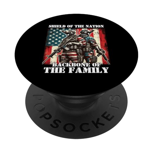 Schild Das Rückgrat der Familie, das Rückgrat der Familie, der Militärvater, der Vater PopSockets Klebender PopGrip Schild Das Rückgrat der Familie, das Rückgrat der Familie, der Militärvater, der Vater PopSockets Klebender PopGrip von Veteran Dad Hero Apparel.USA