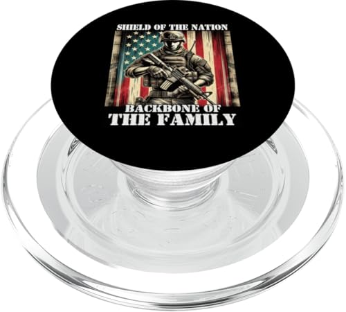 Schild Das Rückgrat der Familie, das Rückgrat der Familie, der Militärvater, der Vater PopSockets PopGrip für MagSafe Schild Das Rückgrat der Familie, das Rückgrat der Familie, der Militärvater, der Vater PopSockets PopGrip für MagSafe von Veteran Dad Hero Apparel.USA