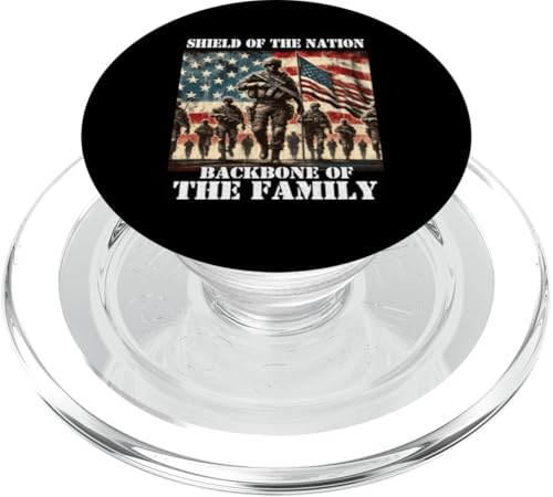 Schild Das Rückgrat der Familie, das Rückgrat der Familie, der Militärvater, der Vater PopSockets PopGrip für MagSafe Schild Das Rückgrat der Familie, das Rückgrat der Familie, der Militärvater, der Vater PopSockets PopGrip für MagSafe von Veteran Dad Hero Apparel.USA