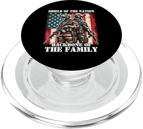 Schild Das Rückgrat der Familie, das Rückgrat der Familie, der Militärvater, der Vater PopSockets PopGrip für MagSafe Schild Das Rückgrat der Familie, das Rückgrat der Familie, der Militärvater, der Vater PopSockets PopGrip für MagSafe von Veteran Dad Hero Apparel.USA