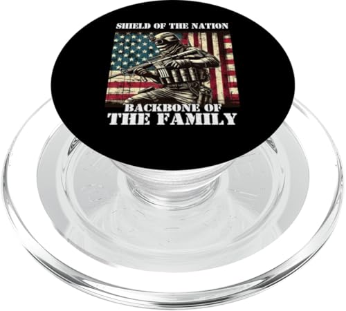 Schild Das Rückgrat der Familie, das Rückgrat der Familie, der Militärvater, der Vater PopSockets PopGrip für MagSafe Schild Das Rückgrat der Familie, das Rückgrat der Familie, der Militärvater, der Vater PopSockets PopGrip für MagSafe von Veteran Dad Hero Apparel.USA
