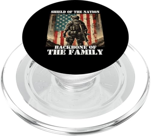 Schild Das Rückgrat der Familie, das Rückgrat der Familie, der Militärvater, der Vater PopSockets PopGrip für MagSafe Schild Das Rückgrat der Familie, das Rückgrat der Familie, der Militärvater, der Vater PopSockets PopGrip für MagSafe von Veteran Dad Hero Apparel.USA