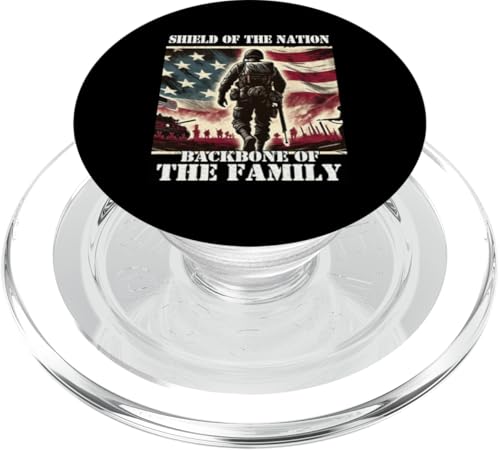 Schild Das Rückgrat der Familie, das Rückgrat der Familie, der Militärvater, der Vater PopSockets PopGrip für MagSafe Schild Das Rückgrat der Familie, das Rückgrat der Familie, der Militärvater, der Vater PopSockets PopGrip für MagSafe von Veteran Dad Hero Apparel.USA