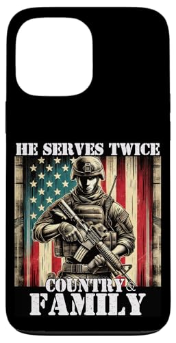 Stolz darauf, dem Militärveteranen von Land und Familie zu dienen, Vater und Vater Hülle für iPhone 13 Pro Max von Veteran Dad Hero Apparel.USA