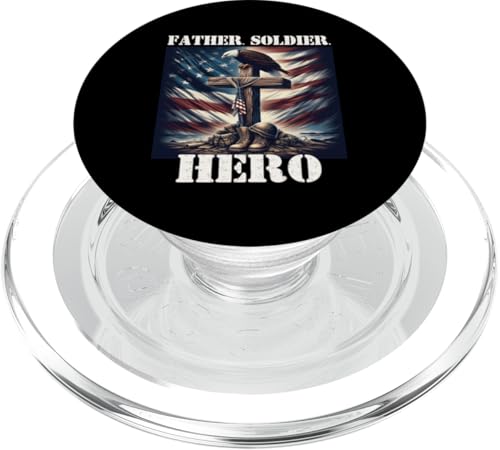 Stolzer Vater Sohn Tochter Ehefrau der Armee Militär Veteran Papa PopSockets PopGrip für MagSafe von Veteran Dad Hero Apparel.USA