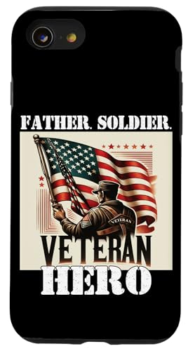 Stolzer Veteran Vater Soldat Held Militär Veteranen Papa Papa Hülle für iPhone SE (2020) / 7 / 8 von Veteran Dad Hero Apparel.USA