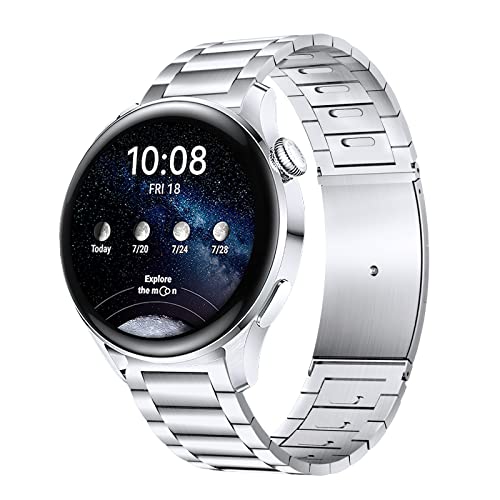 VeveXiao Armband kompatibel mit Huawei Uhr GT 3Pro/GT 46mm/GT2 Pro/GT2 46mm/GT 2E, 22mm Metallarmband verstellbares Armband für Samsung Galaxy Uhr 46mm/Galaxy Uhr 3 45mm/Gear S3 Band(Silber 1) von VeveXiao