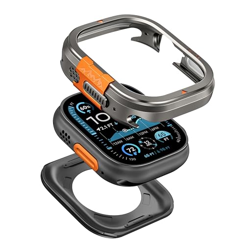 VeveXiao Luxuriöse, robuste 2-in-1-Metallhülle, kompatibel mit Apple Watch Ultra 2, 49 mm, stoßfest, Schutzhülle für Damen und Herren, Grau, Ultra 2/1, 49 mm VeveXiao Luxuriöse, robuste 2-in-1-Metallhülle, kompatibel mit Apple Watch Ultra 2, 49 mm, stoßfest, Schutzhülle für Damen und Herren, Grau, Ultra 2/1, 49 mm von VeveXiao