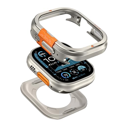 VeveXiao Luxuriöse, robuste 2-in-1-Metallhülle, kompatibel mit Apple Watch Ultra 2, 49 mm, stoßfest, Schutzhülle für Damen und Herren, Titan, Ultra 2/1, 49 mm VeveXiao Luxuriöse, robuste 2-in-1-Metallhülle, kompatibel mit Apple Watch Ultra 2, 49 mm, stoßfest, Schutzhülle für Damen und Herren, Titan, Ultra 2/1, 49 mm von VeveXiao
