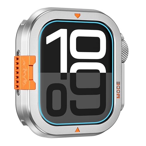 VeveXiao Luxuriöse robuste 2-in-1-Metallhülle, kompatibel mit Apple Watch Serie 10 (2024), 46 mm Hülle, stoßfeste Metallschutzhülle für Männer und Frauen, silberfarben, S10 46 mm von VeveXiao