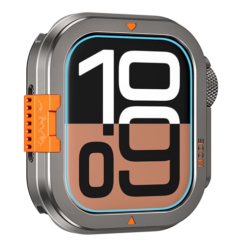 VeveXiao Luxuriöse robuste 2-in-1-Metallhülle, kompatibel mit Apple Watch Serie 10 (2024), 46 mm Hülle, stoßfeste Stoßfängerabdeckung aus Metall für Herren und Damen, Grau S10 46 mm von VeveXiao