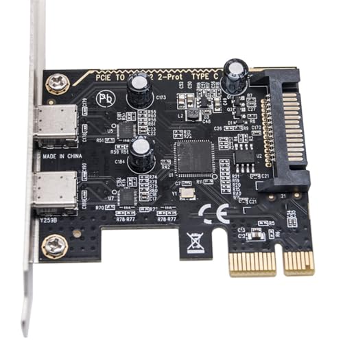 Vexebnular PCIe USB3.2 GEN1 5GBPS Expansionskarte PCIe Zu 2 Port Typ C ASM1042 Chipadapter USB Adapter Für Desktop PC Vexebnular PCIe USB3.2 GEN1 5GBPS Expansionskarte PCIe Zu 2 Port Typ C ASM1042 Chipadapter USB Adapter Für Desktop PC von Vexebnular