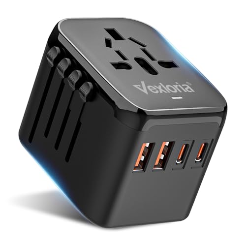 Vexloria reiseadapter weltweit, Travel Plug Adapter with 2 USB A and 2 USB C, Universal reisestecker Adapter weltweit for Germany, USA, UK, Australia, Japan, International reiseadapter, PD20 W Vexloria reiseadapter weltweit, Travel Plug Adapter with 2 USB A and 2 USB C, Universal reisestecker Adapter weltweit for Germany, USA, UK, Australia, Japan, International reiseadapter, PD20 W von Vexloria