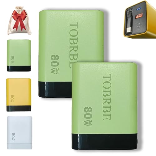 3 In 1 Gan Charger, Scalable 80w Max Fast Charger Module with Type-C Cable and 2 USB Ports, Retractable Phone Chargers Wall Plug, for iPhone, Phone, Laptops (2pcs-Green) von Vgpbphj