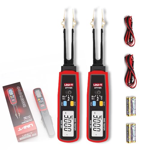 Parasitic Draw Fuse Tester Automotive, Digital Smart Smd Tester, Rotable Tweezer LED Diode Multimeter, for Tester Diode Resistor Capacitor Battery, Short Circuit Finder Replaceable Tips (2pc-UT116A) von Vgpbphj