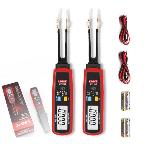 Parasitic Draw Fuse Tester Automotive, Digital Smart Smd Tester, Rotable Tweezer LED Diode Multimeter, for Tester Diode Resistor Capacitor Battery, Short Circuit Finder Replaceable Tips (2pc-UT116C) von Vgpbphj
