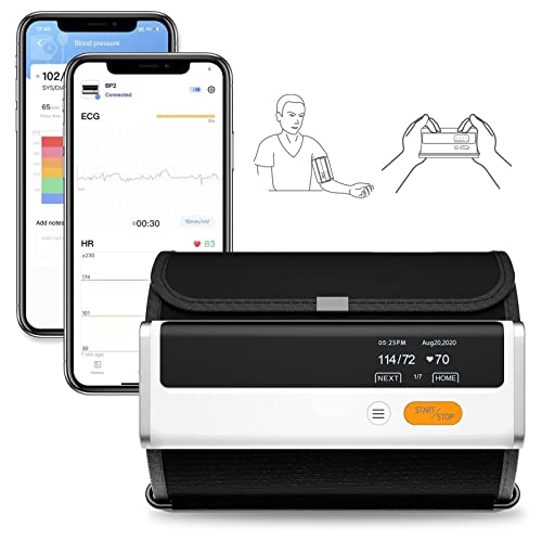 Armfit Plus Blutdruckmessgerät Oberarm Bluetooth mit EKG, Kabelloser Herzgesundheitsmonitor, Messung von Blutdruck, EKG und Herzfrequenz, Kostenlose App für iOS und Android von ViATOM