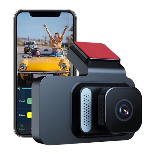 1080p WiFi Dual Dashcam Mit Nachtsicht, Speicherkarte Enthalten, Integriertes Wi-Fi-GPS, Nachtsicht, 150°-Weitwinkel, Wdr, 24-Stunden-Parkmodus (with 64G Memory Card) von ViCUULY