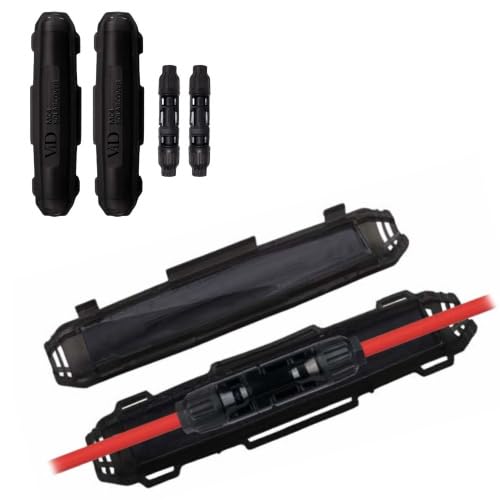 ViD® 2 Stück MC4 Solar Cover + 2 Paar MC4 Solar-Kabelverbinder (2x männl. + 2x weibl.) | mit Gel vorgefüllte Schutzhülle | Made in Italy von ViD
