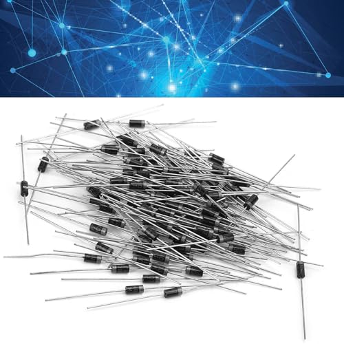 100 Stück Diode, 1N4007 Hochspannungsgleichrichterdiode Elektronische Diode Leitfähiges Material Industrielle Steuerschaltung für Schaltungsverbindung von ViaGasaFamido