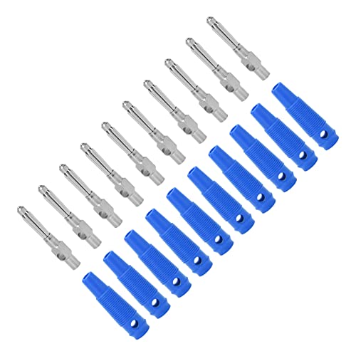 ViaGasaFamido Banana Tall Running 4 Mm 4 Mm 32a 1000 V Männliche Umhänge mit Souterösen Hülsenschrauben für Home Office (BLUE) von ViaGasaFamido