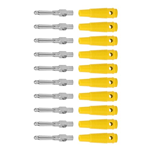 ViaGasaFamido Banana Tall Running 4 Mm 4 Mm 32a 1000 V Männliche Umhänge mit Souterösen Hülsenschrauben für Home Office (YELLOW) von ViaGasaFamido