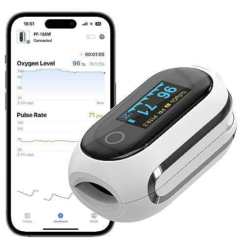 Vibeat Bluetooth Pulsoximeter mit 12 Offline-Daten, Wiederaufladbare Sauerstoffsättigung Messgerät Finger, Kontinuierlicher Überwachung Pulsoximeter Fingeroximeter, bequem Herzfrequenzmonitor mit APP Vibeat Bluetooth Pulsoximeter mit 12 Offline-Daten, Wiederaufladbare Sauerstoffsättigung Messgerät Finger, Kontinuierlicher Überwachung Pulsoximeter Fingeroximeter, bequem Herzfrequenzmonitor mit APP von Vibeat