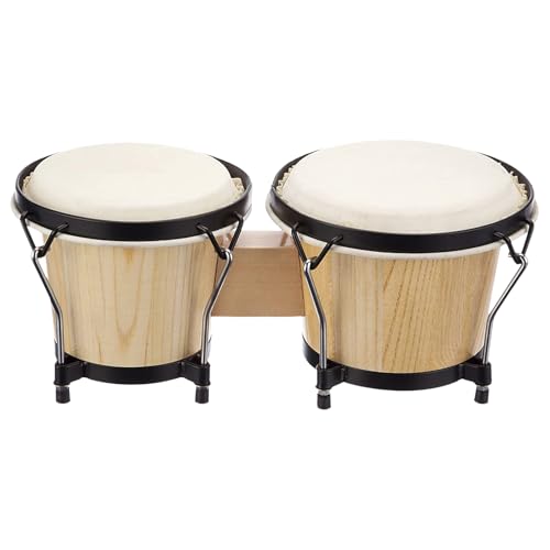 Bongo Drum, Bongo Drum für Kinder | Bildungspercussionsinstrument, Bongo Drum - Holz professionelle Handtrommel, 6 und 7 -Zoll -Bongós für Kinder, Erwachsene und Anfänger, Instrumente, Instrumente von Vibhgtf