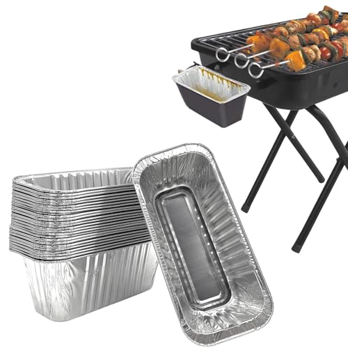 Fettauffangschale aus Aluminiumfolie – Ersatz-Grill-Auffangschale | 27-Unzen-Kapazität Fettauffangpfanne aus Aluminiumfolie mit Fassungsvermögen Fettauffangschale aus Aluminiumfolie – Ersatz-Grill-Auffangschale | 27-Unzen-Kapazität Fettauffangpfanne aus Aluminiumfolie mit Fassungsvermögen von Vibhgtf