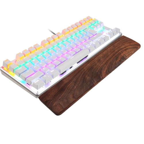 Handgelenkauflage für Tastatur, Handgelenkschutz aus massivem Walnussholz, Schwarz, multifunktionale Handauflage für ergonomisches Schreiben, Zubehör für Laptop-Tastatur von Vibhgtf