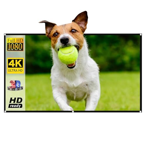 Projektorleinwand - Projektorleinwand 4K HD, hängender Projektor, tragbar, faltbar, für zu Hause, 152,4 - 330 cm (60 - 130 Zoll), Videoprojektor, faltenfrei von Vibhgtf