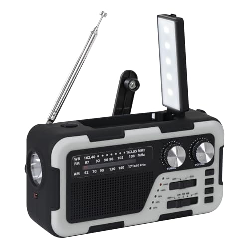 Radio mit Solaraufladung - Solarkurbelradio für den Außenbereich | Wasserdichter kabelloser Lautsprecher mit integrierter Taschenlampe für Freunde, Erwachsene, Familien, Jugendliche und Camping Radio mit Solaraufladung - Solarkurbelradio für den Außenbereich | Wasserdichter kabelloser Lautsprecher mit integrierter Taschenlampe für Freunde, Erwachsene, Familien, Jugendliche und Camping von Vibhgtf