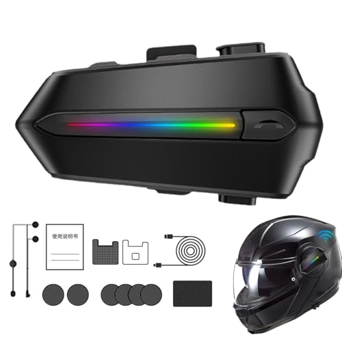 Vibhgtf Motorradhelm-Lautsprecher – Motorradhelm-Kopfhörer, stilvolle kabellose Typ-C-Schnelllade-IPX6-wasserdichte Kopfhörer – intelligente Motorrad-Kopfhörer von Vibhgtf