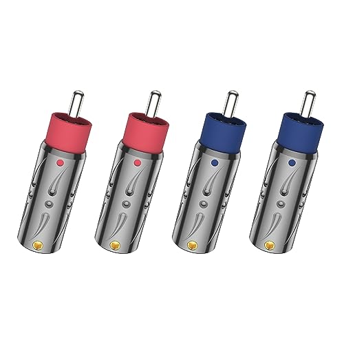 Viborg 4 Stück Cinch Stecker High End Löten VR105S Männlich RCA Verbinder Für Kabel bis 8,5 mm-cinch stecker zum löten (Reines Kupfer Versilbert) von Viborg