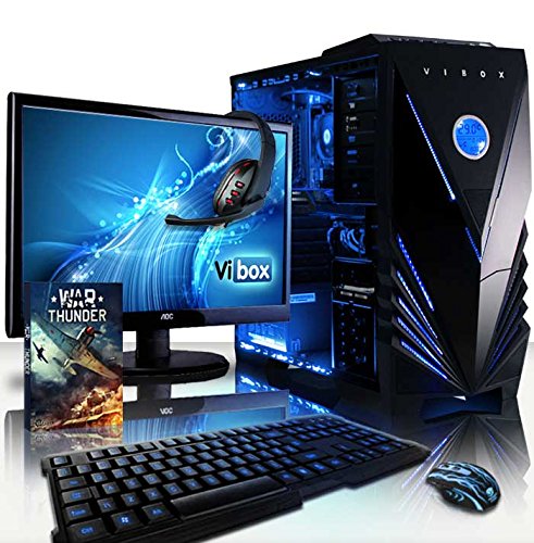 VIBOX Sharp Shooter Pack 7S Gaming Central Unit 21,5 Zoll (54,61 cm) Neon Blau (AMD Athlon 64 FX, 8 GB RAM, 1 TB, Nvidia GeForce GTX 750) von Vibox