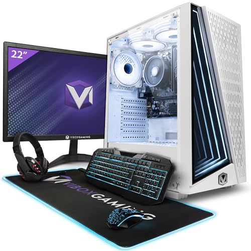 Vibox VI-40 Gaming PC - 22 Monitor-Paket - Quad Core AMD Ryzen 3200G Prozessor - Radeon Vega 8 Grafikkarte - 8GB RAM - 480GB SSD - Windows 11 - WiFi von Vibox