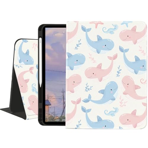 Schutzhülle für iPad 9. / 8. / 7. Generation 25,9 cm (10,2 Zoll) 2021/2020/2019, strukturierte Folio-Schutzhülle mit Stifthalter, Multi-Winkel-Ansicht, verstellbarer Ständer, automatische Wake von VibrantFruitique