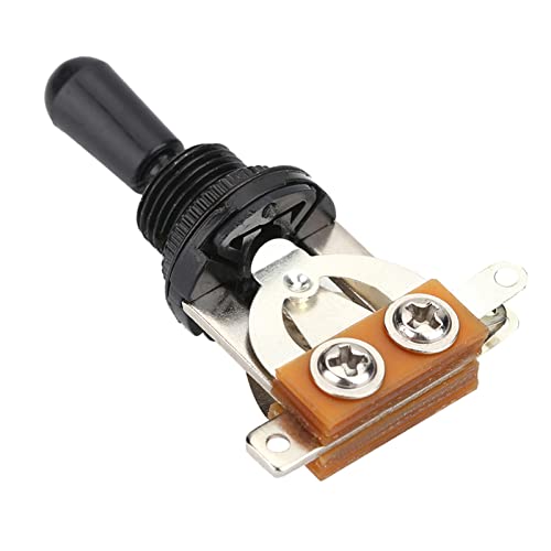 Vibrivio 1 x 3-Wege-Kippschalter mit schwarzer Spitze, Ersatzteil für LP Style E-Gitarre, schwarz, E-Gitarren-Accory Vibrivio 1 x 3-Wege-Kippschalter mit schwarzer Spitze, Ersatzteil für LP Style E-Gitarre, schwarz, E-Gitarren-Accory von Vibrivio
