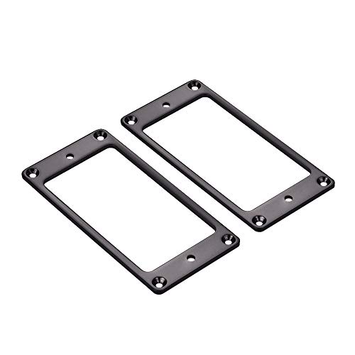 Vibrivio 2 Stück Tonabnehmer-Montageringe Set, Ersatz Abdeckrahmen für Humbucker Tonabnehmer, kompatibel mit LP Gitarren, Tonabnehmerrahmen und Abdeckung, Schwarz Vibrivio 2 Stück Tonabnehmer-Montageringe Set, Ersatz Abdeckrahmen für Humbucker Tonabnehmer, kompatibel mit LP Gitarren, Tonabnehmerrahmen und Abdeckung, Schwarz von Vibrivio